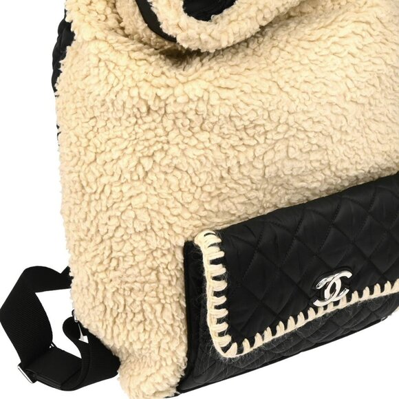 Chanel White Black Wool Nylon 2way Backpack 144488 main image 10
